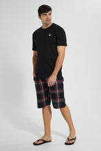 تنزيل الصورة على معرض الصور، Redtag-White-T-Shirt-With-Woven-Shorts-Nightsuit-Pyjama-Sets-Men&#39;s-
