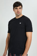 تنزيل الصورة على معرض الصور، Redtag-White-T-Shirt-With-Woven-Shorts-Nightsuit-Pyjama-Sets-Men&#39;s-
