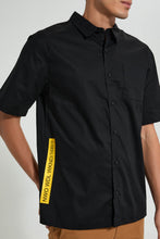 تنزيل الصورة على معرض الصور، Redtag-Black-Short-Sleeves-Printed-Shirt-Casual-Shirts-Men&#39;s-
