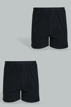 تنزيل الصورة على معرض الصور، Redtag-Black-2-Pack-Loose-Knit-Boxer-Trunks-Men&#39;s-
