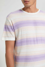 تنزيل الصورة على معرض الصور، Redtag-Purple-Stripe-T-Shirt-Striped-Men&#39;s-
