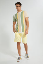 Load image into Gallery viewer, Redtag-Green-Stripe-T-Shirt-Striped-Men&#39;s-
