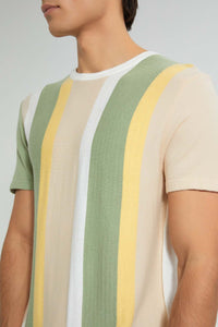 Redtag-Green-Stripe-T-Shirt-Striped-Men's-