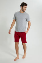 Load image into Gallery viewer, Redtag-Red-And-Grey-Pyjama-Shorts-(-2-Piece)-Colour:Grey,-Colour:Red,-Filter:Men&#39;s-Clothing,-Men-Pyjama-Bottoms,-New-In,-New-In-Men,-Non-Sale,-S22B,-Section:Men-Men&#39;s-
