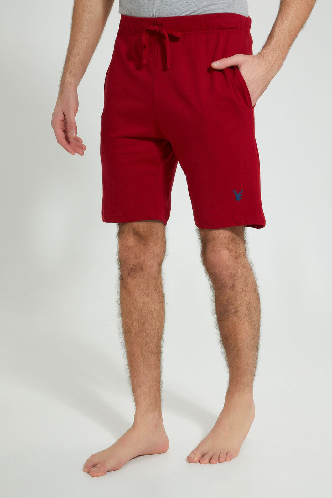 Redtag-Red-And-Grey-Pyjama-Shorts-(-2-Piece)-Colour:Grey,-Colour:Red,-Filter:Men's-Clothing,-Men-Pyjama-Bottoms,-New-In,-New-In-Men,-Non-Sale,-S22B,-Section:Men-Men's-