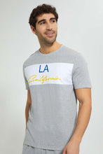 تنزيل الصورة على معرض الصور، Redtag-Grey-Night-Suit-With-Chest-Panel-Pyjama-Sets-Men&#39;s-
