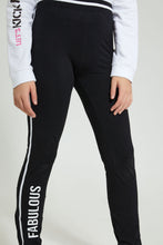 Load image into Gallery viewer, Redtag-Black-With-Rib-Waistband-Legging-Leggings-Senior-Girls-9 to 14 Years
