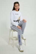 Load image into Gallery viewer, Redtag-Grey-Melange-With-Rib-Waistband-Legging-Leggings-Senior-Girls-9 to 14 Years
