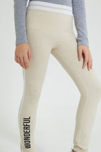 Load image into Gallery viewer, Redtag-Oatmeal-Melange-With-Rib-Waistband-Legging-Leggings-Senior-Girls-9 to 14 Years
