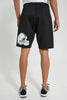 Redtag-Black-Sports-Shorts-Active-Shorts-Men's-