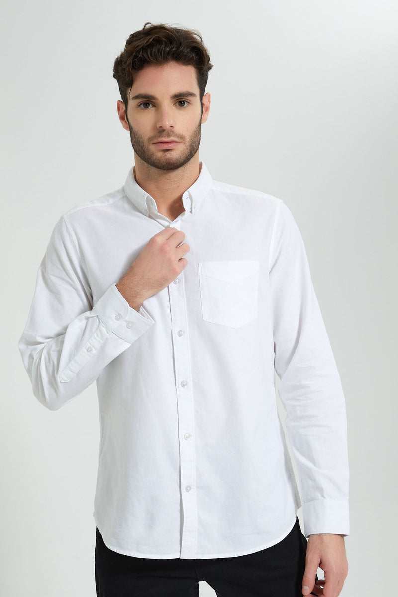 Redtag-White-Button-Down-Oxford-Shirt-Colour:White,-Filter:Men's-Clothing,-Men-Shirts,-New-In,-New-In-Men,-Non-Sale,-S22A,-Section:Men-Men's-