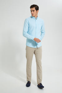 Redtag-Mint-Green-Button-Down-Oxford-Shirt-Casual-Shirts-Men's-