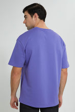 Load image into Gallery viewer, Redtag-Purple-T-Shirt-With-Logo-Graphic-Prints-Men&#39;s-
