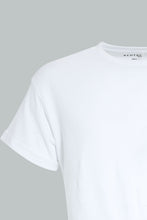 Load image into Gallery viewer, Redtag-White-Jacquard-Fabric-T-Shirt-Plain-Men&#39;s-
