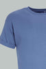 Redtag-Blue-Jacquard-Fabric-T-Shirt-Plain-Men's-