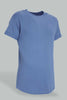 Redtag-Blue-Jacquard-Fabric-T-Shirt-Plain-Men's-
