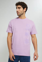 Load image into Gallery viewer, Redtag-Purple-Printed-T-Shirt-Graphic-Prints-Men&#39;s-
