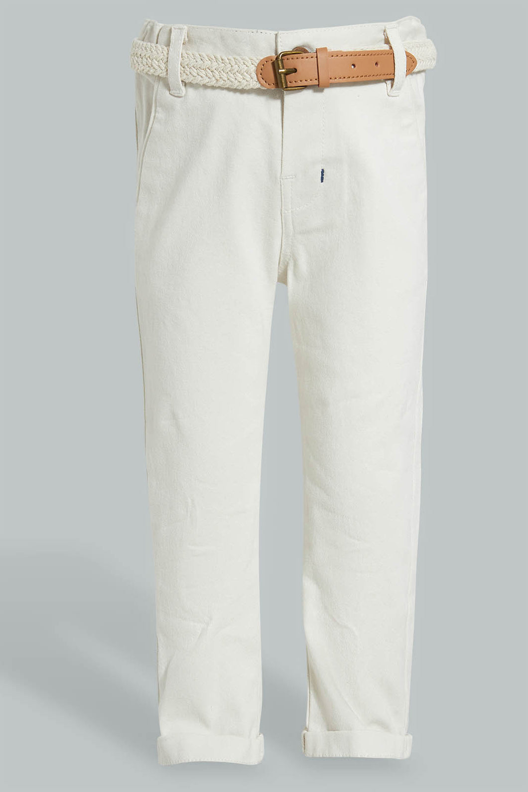 Redtag-Beige-Breaded-Belt-Chino-Pant-Chinos-Infant-Boys-3 to 24 Months