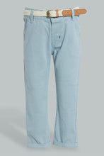 تنزيل الصورة على معرض الصور، Redtag-Blue-Breaded-Belt-Chino-Pant-Chinos-Infant-Boys-3 to 24 Months
