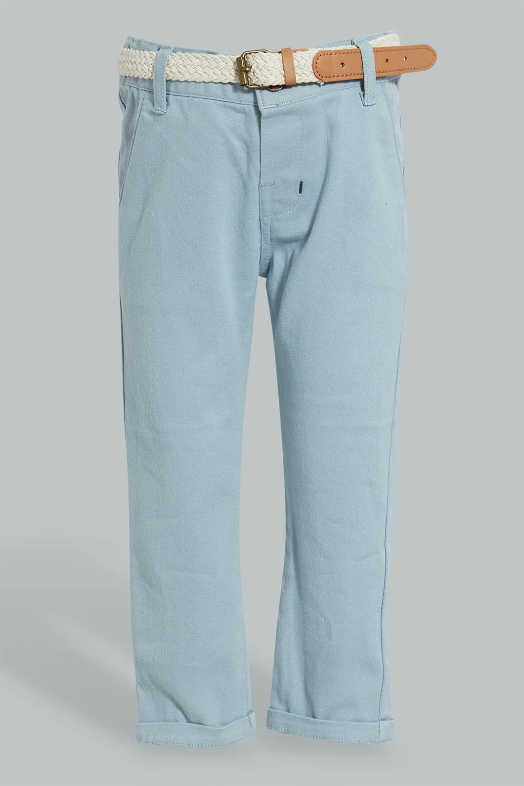 Redtag-Blue-Breaded-Belt-Chino-Pant-Chinos-Infant-Boys-3 to 24 Months