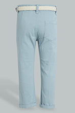 تنزيل الصورة على معرض الصور، Redtag-Blue-Breaded-Belt-Chino-Pant-Chinos-Infant-Boys-3 to 24 Months
