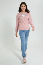 تنزيل الصورة على معرض الصور، Redtag-Pink-Jacquard-SweaT-Shirt-Sweatshirts-Senior-Girls-9 to 14 Years
