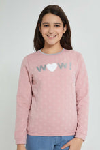 تنزيل الصورة على معرض الصور، Redtag-Pink-Jacquard-SweaT-Shirt-Sweatshirts-Senior-Girls-9 to 14 Years
