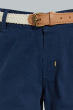 تنزيل الصورة على معرض الصور، Redtag-Navy-Breaded-Belt-Chino-Pant-Chinos-Infant-Boys-3 to 24 Months

