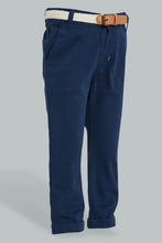 تنزيل الصورة على معرض الصور، Redtag-Navy-Breaded-Belt-Chino-Pant-Chinos-Infant-Boys-3 to 24 Months
