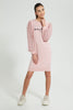 Redtag-Pink-SweaT-Shirt-Dress-With-Chiffon-Sleeve-Dresses-Senior-Girls-9 to 14 Years