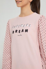 Load image into Gallery viewer, Redtag-Pink-SweaT-Shirt-Dress-With-Chiffon-Sleeve-Dresses-Senior-Girls-9 to 14 Years
