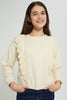 Redtag-Beige-Sweatshirt-With-Woven-Contrast-Sweatshirts-Senior-Girls-9 to 14 Years