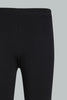 Redtag-Black/White-Capri-2-Packs-Leggings-Senior-Girls-9 to 14 Years