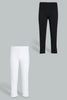 Redtag-Black/White-Capri-2-Packs-Leggings-Senior-Girls-9 to 14 Years