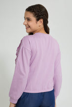 تنزيل الصورة على معرض الصور، Redtag-Purple-Chiffly-Ruffled-Sweatshirt-Sweatshirts-Senior-Girls-9 to 14 Years
