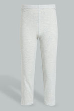 Load image into Gallery viewer, Redtag-Beige/Grey-Melange-Capri-2-Packs-Leggings-Senior-Girls-9 to 14 Years
