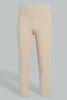 Redtag-Beige/Grey-Melange-Capri-2-Packs-Leggings-Senior-Girls-9 to 14 Years