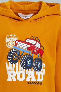 Redtag-Mustard-Truck-Hoody-Sweatshirt-Sweatshirts-Infant-Boys-3 to 24 Months