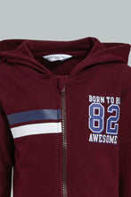 Load image into Gallery viewer, Redtag-Burgundy-Hoody-Zipper-Sweatshirt-Sweatshirts-Infant-Boys-3 to 24 Months
