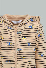 Load image into Gallery viewer, Redtag-Beige-Car-Printed-Hoody-Zipper-Sweatshirt-Sweatshirts-Infant-Boys-3 to 24 Months
