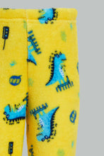 Load image into Gallery viewer, Redtag-Ecru-And-Mustard-Dino-Fluffy-2-Pack-Pj-Set-Pyjama-Sets-Infant-Boys-3 to 24 Months
