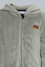 Load image into Gallery viewer, Redtag-Grey-Fluffy-Hoody-Onsie-Pj-Set-Pyjama-Sets-Infant-Boys-3 to 24 Months
