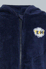 Load image into Gallery viewer, Redtag-Navy-Fluffy-Hoody-Onsie-Pj-Set-Pyjama-Sets-Infant-Boys-3 to 24 Months
