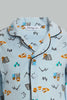 Redtag-Blue-Aop-Animal-Print-Flannel-2-Pack-Pj-Set-Pyjama-Sets-Infant-Boys-3 to 24 Months