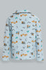 Redtag-Blue-Aop-Animal-Print-Flannel-2-Pack-Pj-Set-Pyjama-Sets-Infant-Boys-3 to 24 Months