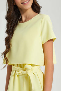 Redtag-Yellow-Twofer-Dress-Dresses-Senior-Girls-9 to 14 Years