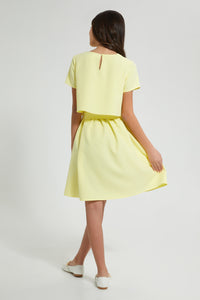 Redtag-Yellow-Twofer-Dress-Dresses-Senior-Girls-9 to 14 Years
