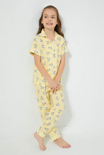 Load image into Gallery viewer, Redtag-Yellow-Bunny-Print-Woven-Nightsuit-Colour:Yellow,-Filter:Girls-(2-to-8-Yrs),-Girls-Pyjama-Sets,-New-In,-New-In-GIR,-Non-Sale,-S22B,-Section:Kidswear-Girls-2 to 8 Years
