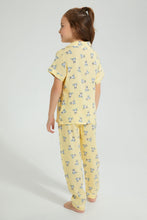 Load image into Gallery viewer, Redtag-Yellow-Bunny-Print-Woven-Nightsuit-Colour:Yellow,-Filter:Girls-(2-to-8-Yrs),-Girls-Pyjama-Sets,-New-In,-New-In-GIR,-Non-Sale,-S22B,-Section:Kidswear-Girls-2 to 8 Years
