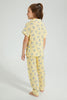 Redtag-Yellow-Bunny-Print-Woven-Nightsuit-Colour:Yellow,-Filter:Girls-(2-to-8-Yrs),-Girls-Pyjama-Sets,-New-In,-New-In-GIR,-Non-Sale,-S22B,-Section:Kidswear-Girls-2 to 8 Years